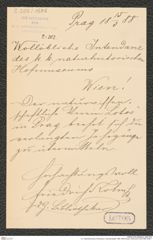 k.k. naturhistorisches Hofmuseum, Intendanzakten 1885-1896 (Hauer), Aktenzahl Z.202/1888, Seite 1